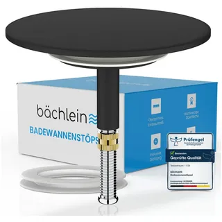 Bächlein Universal Badewannenstöpsel - ⌀ 7,2 cm Stöpsel für Badewanne [Matt Schwarz]