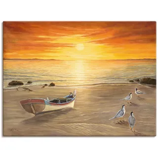 Artland Wandbild "Möwen" Sonnenaufgang & -untergang 1 Stk. tlg. als Alubild, Leinwandbild, Poster in verschied. Größen, farbe bild(er): braun