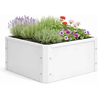 Hochbeet , Weiß , Metall , 52 l , 50x30x40 cm , Gartenzubehör, Hochbeete