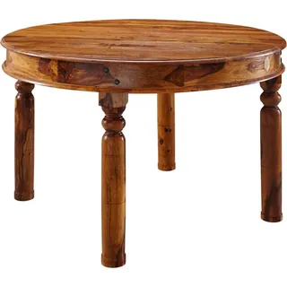 Massivmoebel24.de Esstisch rund Akazie 100x100x76 honig lackiert OXFORD #0331 - Hellbraun