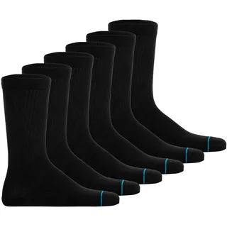 Kurzsocken STANCE "Socken Shelter Socken 6er Pack", Damen, Gr. 38-42, schwarz, Obermaterial: 33% Nylon NY. 30% Baumwolle CO. 24% Modal CMD. 10% Lyocell CLY. 3% Elasthan EL., Socken Kurzsocken