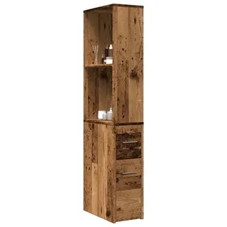 vidaXL Badschrank Schmal mit Rollen 855302  - 80 x 30 x 80 cm Braun Holz