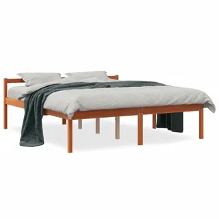 vidaXL Seniorenbett Wachsbraun 160x200 cm Massivholz Kiefer - Braun