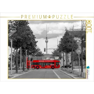 Calvendo Puzzle Der rote Bus, Berlin 1000 Teile Lege-Größe 64x48cm Foto-Puzzle für glückliche Stunden