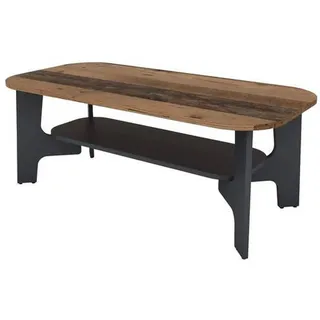 byLIVING Mid.you Couchtisch Old Wood, Melamin Anthrazit/mit Ablageboden, Holzwerkstoff, schwarz/braun, B 110, H 42,5, T 55