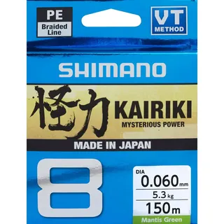 Shimano Line Kairiki 8 Angelschnur, 150 m, 0,20 mm, 17,1 kg M, Grün