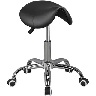 AMSTYLE Bürohocker Curve Kunstleder Schwarz