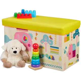 Relaxdays Sitzbox Kinder 50 l 1-tlg. gelb