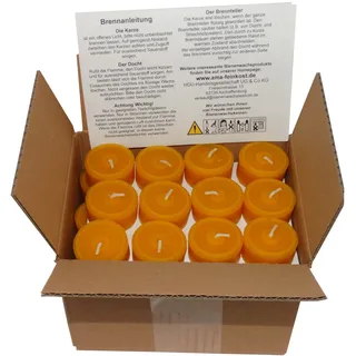 AMA-Feinkost 60 Stück Teelichter aus 100 Bienenwachs handgefertigt direkt vom Imker Sparpack Nachfüllpack verbreitet einen intensiven, angenehmen Bienenwachsduft und versprüht eine angenehme Atmosphär