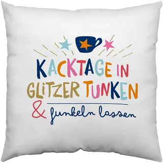 h:)ppy life Kissen mit Spruch Funkeln Lassen 40 x 40 cm Mehrfarbig