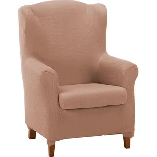 ECOMMERC3 Sofaüberwurf für Ohrensessel Überzug aus Duplex - Farbe Lachs - rutschfest und super verstellbar, 100% Made in Spain
