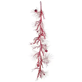EUROCINSA Ref.28219 Navidad Girlande Polyester rot, Box mit 1 Stück, Kunststoff/Polypan, 180 cm
