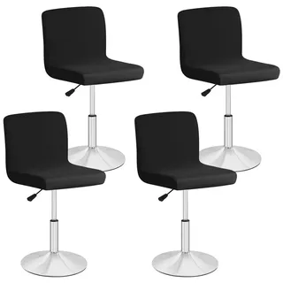 Zinueen Set mit 4 Bezügen für Hochstühle, Barhocker, abnehmbarer und waschbarer Bezug für Hochstuhl, drehbar, Schwarz