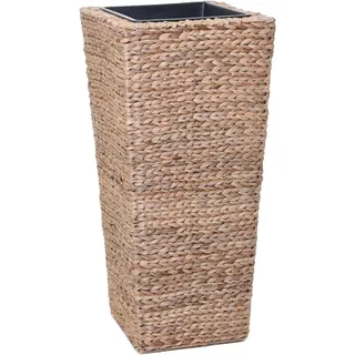 VIVANNO Pflanzkübel Blumenkübel Asia Wasserhyazinthe Natur - 80x38x38 cm | Stilvoller Pflanzentopf aus Naturmaterial mit Kunststoffeinsatz, ideal als Pflanzgefäß für Palmen oder Farne im Innenbereich