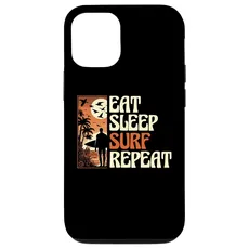 Hülle für iPhone 15 Eat Sleep Surf Repeat Surfing Surfboard Surfer Wave Surfer