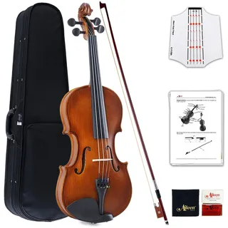 Aileen MUSIC Aileen Geige Kinder 4/4, Violine Lernen Anfänger Set für Erwachsene mit Exklusive patentierte Griffbrettaufkleber