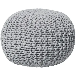 Beliani Pouf Conrad 50/50/35 cm , Grau , Textil , Rund , 50x35x50 cm , Wohnzimmer, Sessel, Hocker & Hockerbänke, Poufs