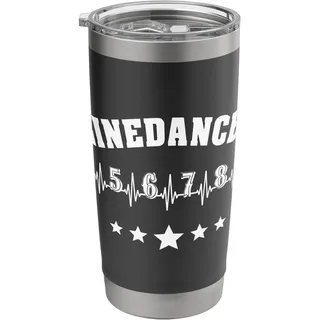 Linedance EKG Linedancing Tänzer Linedancer Herzlinie Doppelwandiger Edelstahl-Thermobecher