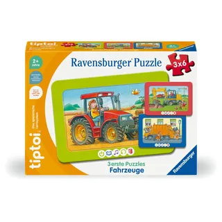 Ravensburger tiptoi Puzzle 00227 - 3 erste Puzzles: Fahrzeuge, niedliche Rahmenpuzzles - Kinderpuzzle ab 2 Jahren