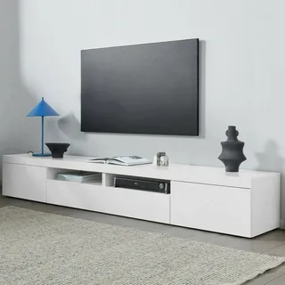 Dmora Ulisse TV-Lowboard 240x40x35 cm Weiß Spanplatte