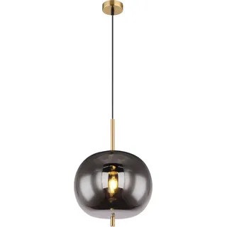 Globo Pendelleuchte Blacky I 1-flammig Ø 30 cm Messingfarben matt Rauchfarben