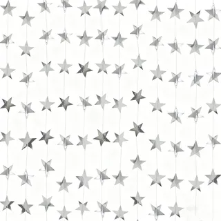 Tourima 3 Stück Girlande Sterne 4m, Papier Sterne zum Aufhängen, Weihnachtsdeko Silber für Christbaumgirlande und Party Deko, glitzernde Girlande Weihnachten Deko Silber, Weihnachtsdeko Zum Aufhängen