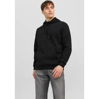 Kapuzensweatshirt JACK & JONES "JJEBRADLEY SWEAT HOOD NOOS", Herren, Gr. XS, schwarz, angeraute Sweatware, Obermaterial: 61% Polyester, 39% Baumwolle, unifarben, relaxed fit normal, ohne Ausschnitt, Rippbündchen, Sweatshirts Kapuzensweatshirt, Materialmix, relaxed fit