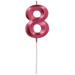 Folat 24248 Kuchen Kerze Glamour Ziffer/Zahl 8 Pink Metallic Geburtstagskerzen für Geburtstag, Geburtstagsdeko, für Kinder Partys, Hochzeiten, Firmenfeiern, Jubiläen, 7 cm