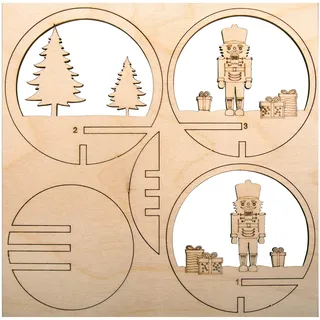 Rayher Holz Steckteil Nussknacker, FSC Mix Credit, 7,5cm ø, natur, 5-tlg, SB-Btl 1 Set, Normal, 63058505