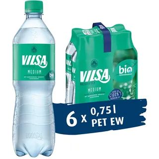 VILSA Mineralwasser Medium, 6 x 0,75 l PET