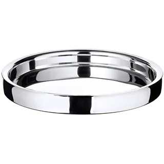 Edzard Tablett Alaska (ø 32 cm) rund, Edelstahl hochglanzpoliert, Serviertablett, Dekotablett