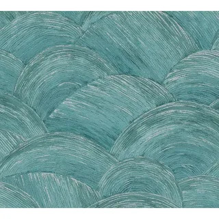 A.S. Création AS-Creation Vliestapete Abstrakt Muster Teilw. Glänz. Strukt. Petrol Silber