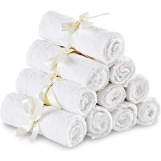 Utopia Towels - 10er-pack weiche Waschlappen aus Viskose und Baumwolle, 25x25 cm, Seiftücher für die Hand- und gesichtsreinigung, Weiß
