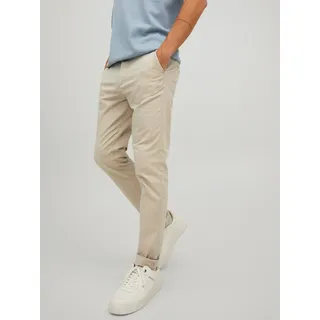 Chinohose JACK & JONES "JPSTMARCO JJFURY AKM", Herren, Gr. 31, Länge 32, beige (dune), Web, Obermaterial: 98% Baumwolle, 2% Elasthan, unifarben, slim fit normal, Hosen Chinohose, Topseller