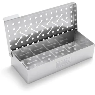 Weber Räucherbox (24 x 12 x 5cm), aus langlebigen Edelstahl, mit Lüftungschlitzen, einfaches befüllen von Räucherchips, passend perfekt für Gas Grills, Smoken, Räuchern - Silber (7576)