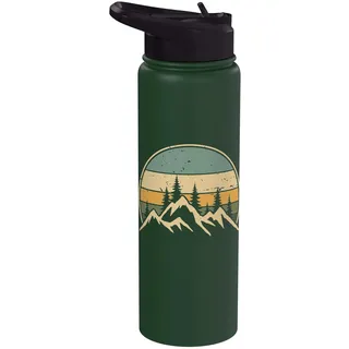 Alpen Berge Wald Bergsteiger Natur Stainless Steel Insulated Water Bottle
