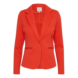 ICHI IHKATE BL Damen Blazer Kurzblazer Jacke Ein-Knopf-Blazer mit Stretch und Reverskragen, Größe:XS, Farbe:Poppy Red (171664)