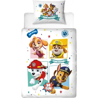 Paw Patrol Bettwäsche Bettbezug 100x135 40x60 Baumwolle · Flanell Biber Winterbettwäsche Baby Kinderbettwäsche für Mädchen und Jungen · 1 Kissenbezug 40x60 + 1 Bettbezug 100x135 cm (Flanell)