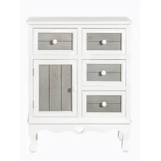 Kommode HEINE HOME, grau (weiß, grau), B:60cm H:75cm T:30cm, MDF, Sideboards, Kommode