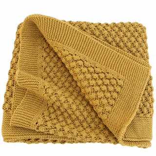 Betty Bean | Baby Strickdecke aus Bio-Baumwolle 100 x 80 cm | GOTS-zertifiziert, dick gestrickt, für Kinderwagen & Neugeborene, waschbar bei 40 °C