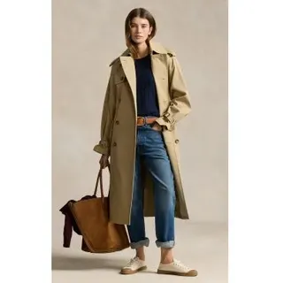 Polo Ralph Lauren für Damen. 211910358001 Parka Double Breasted beige (XL), Lässig, Baumwolle