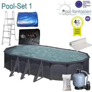 Gre Stahlwandpool Kea oval 730 x 375 x 120 cm inkl. Sandfilteranlage