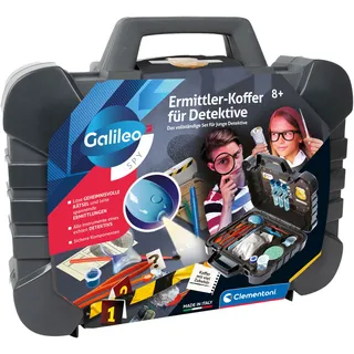 CLEMENTONI Galileo Lab, Ermittler-Koffer für Detektive & Geheimagenten - Spannendes Detektiv-Set - Spielzeug für Kinder ab 8 Jahren - 59414 von Clementoni