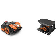 WORX Landroid VISION L1600 Mähroboter WR216E inkl. WORX WA0821 Mährobotergarage - Profi für Gärten bis 1600qm - keine Installation von Begrenzungskabeln - aktive Hindernisvermeidung