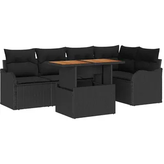 vidaXL Gartensofa-set mit Kissen Schwarz