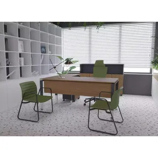 Eckschreibtisch Sideboard Arbeitszimmer Büro Einrichtung Chef Möbel Design