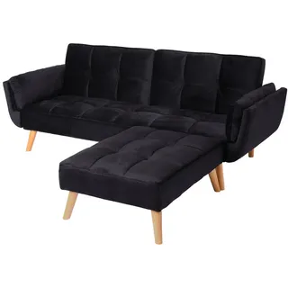 MCW Schlafsofa Schwarz , Textil , L-Form , 218x175 cm , Wohnzimmer, Sofas & Couches, Wohnlandschaften, Ecksofas
