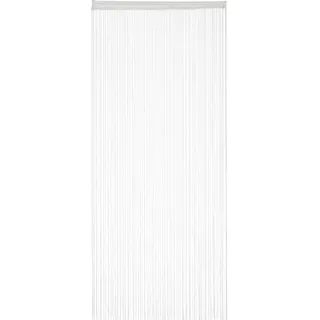 Relaxdays Fadenvorhang weiß, kürzbar, mit Tunneldurchzug, für Türen & Fenster, waschbar, Fadengardine, 90x245 cm, White