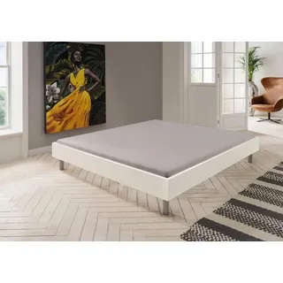 WIMEX Bett "Easy, große Auswahl an Größen und Farben, auch in Komforthöhe" Made in Germany, ohne Kopfteil, ideal unter Dachschrägen oder Fenster, weiß, alufarben