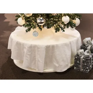 Weihnachtsbaum Decke / Rock in weiß - Ø 150 cm - mit leichtem Glitzer